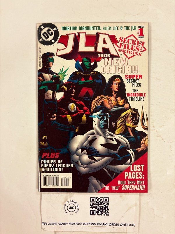 JLA Secret Files and Origins #1 (DC Comics), raw comic book in NM condition — front cover