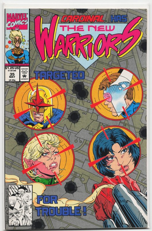 The New Warriors #35 (Marvel Comics, 1993), raw, ungraded comic book — front cover