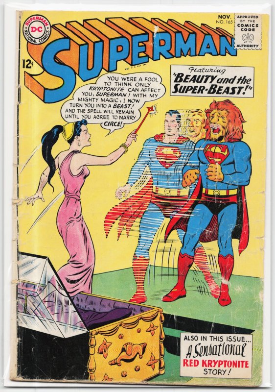 Superman #165 (DC Comics, 1963), raw, ungraded comic book — front cover