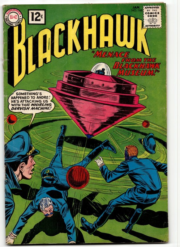 Blackhawk #168 (DC Comics, 1962), raw, ungraded comic book — front cover