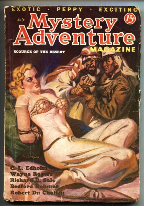 Mystery Adventure Pulp 7/1936-Norman Saunders Cover-Wo-Fan-pulp, raw, ungraded comic book — front cover