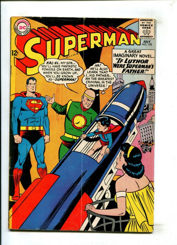 Superman #170 (DC Comics, 1964), raw comic book in 4.0 condition — front cover
