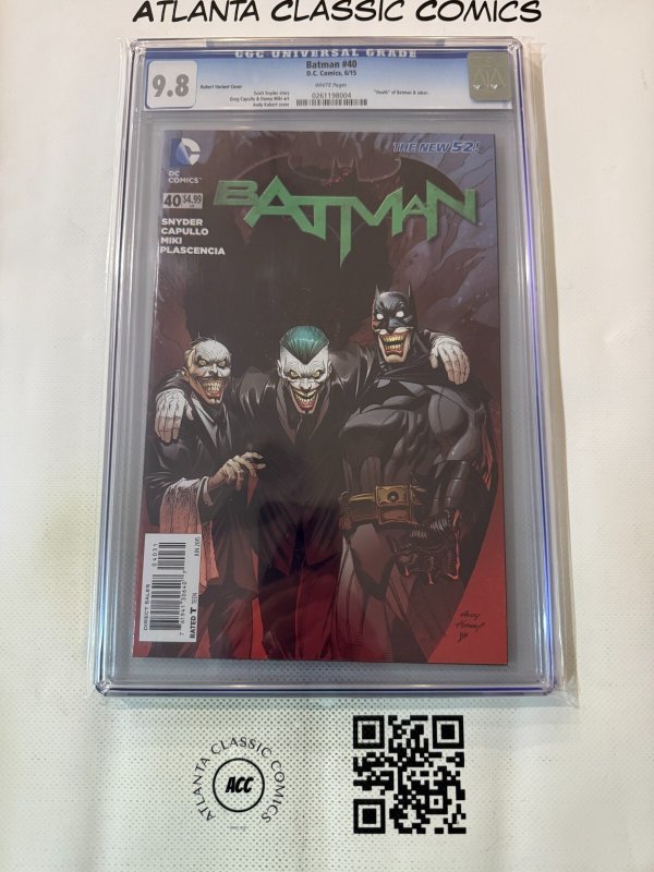 Batman #40 (DC Comics), CGC 9.8 graded comic book, Universal Blue label — front cover in its holder