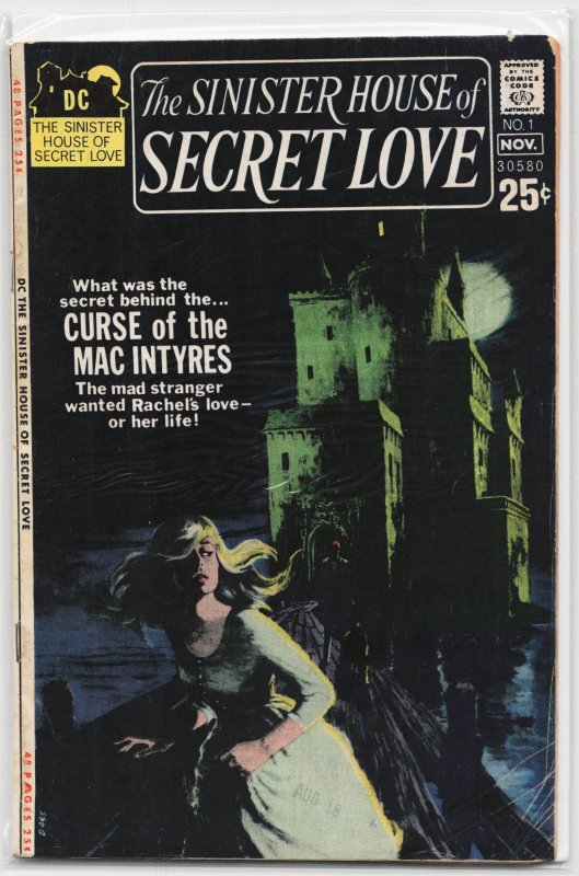 The Sinister House of Secret Love #1 (1971), raw, ungraded comic book — front cover
