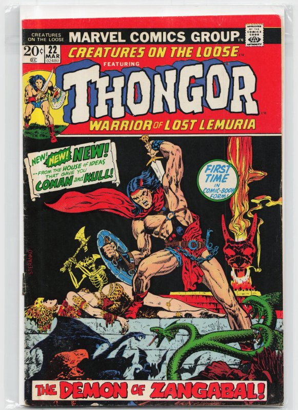 Creatures on the Loose #22 (Marvel Comics, 1973), raw, ungraded comic book — front cover