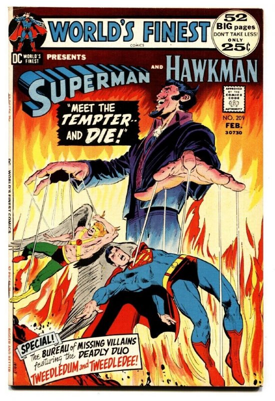Worlds Finest #209 (DC Comics, 1972), raw, ungraded comic book — front cover