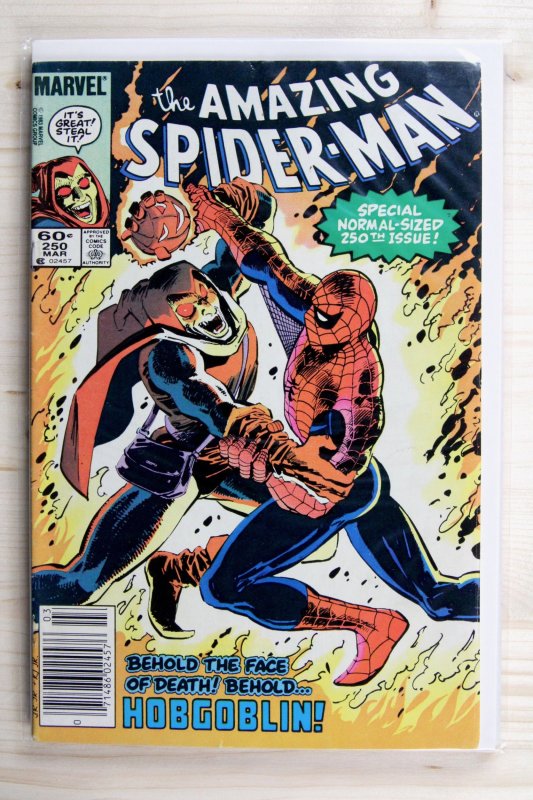 The Amazing Spider-Man #250 (Marvel Comics, 1984), raw comic book in VF- 7.5 condition — front cover