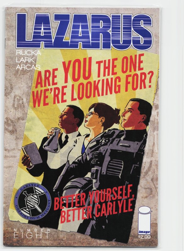 Lazarus #8 (Image Comics, 2014), raw, ungraded comic book — front cover