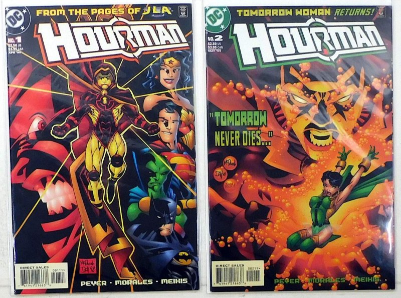 Hourman Lot of 2 #1, 2 (1999) DC Comics the Hourman 1st Print Comic Books (DC Comics, 1999), raw, ungraded comic book — front cover