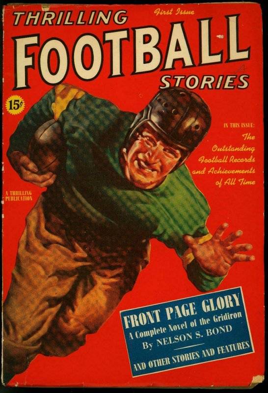 Thrilling Football Stories Pulp #1 (1939), raw comic book in VG/FN condition — front cover