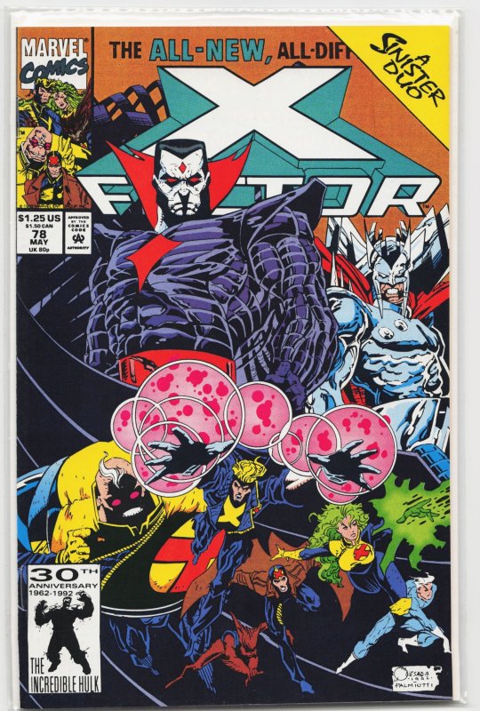 X-Factor #78 (Marvel Comics, 1992), raw, ungraded comic book — front cover