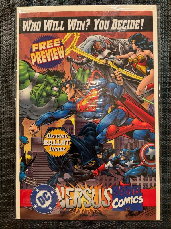 DC Versus Marvel / Marvel Versus DC Consumer Preview (1995) (1995), raw, ungraded comic book — front cover