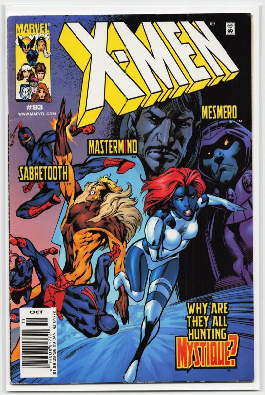 X-Men #93 (Marvel Comics, 1999), raw, ungraded comic book — front cover