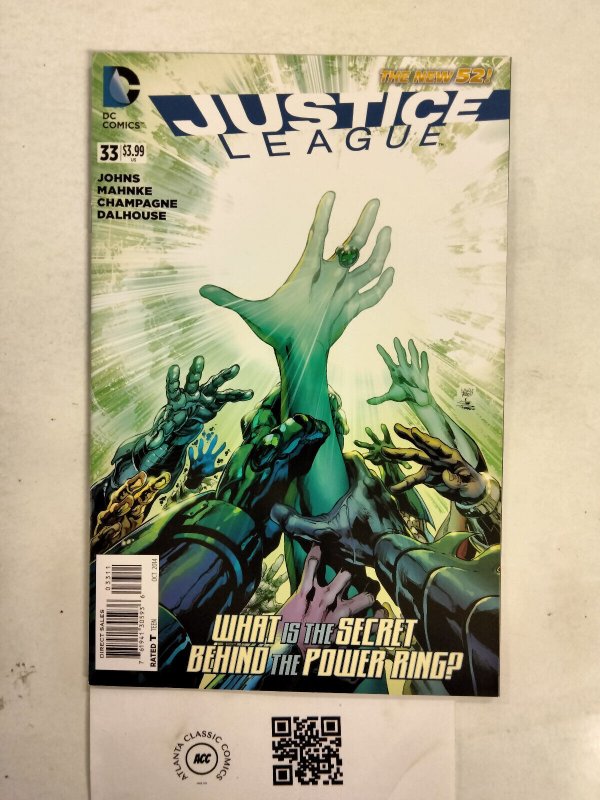 Justice League #33 (DC Comics), raw comic book in NM condition — front cover