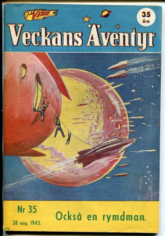 Jules Verne Veckans Aventyr Vol.6 #35 (1945), raw comic book in VF condition — front cover