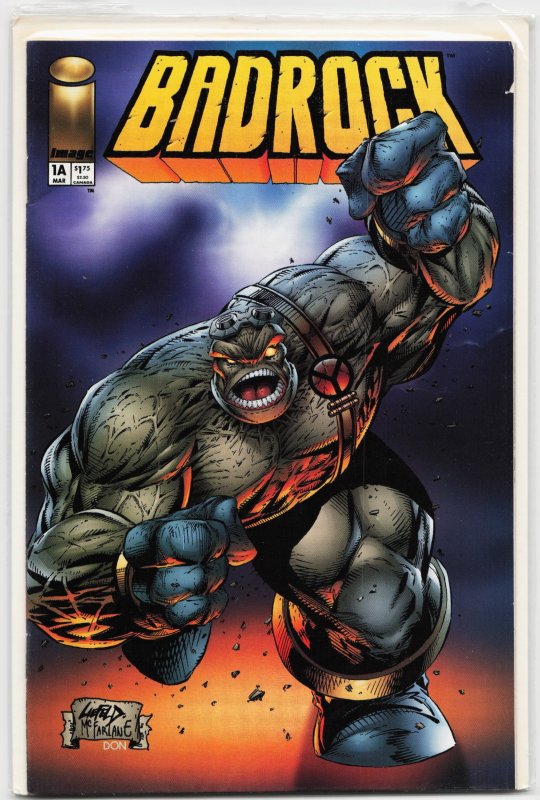 Badrock #1 (Extreme Studios, 1995), raw, ungraded comic book — front cover