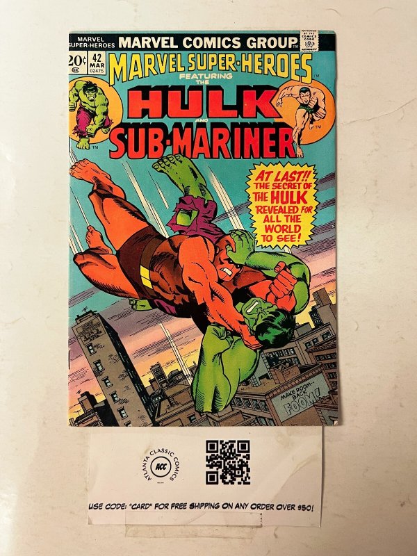 Marvel Super-Heroes #42 (Marvel Comics), raw comic book in VF condition — front cover