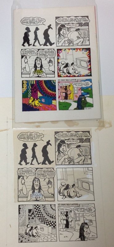 1970 Feds n' Heads 4th Print Backcover art File Copy Hand Drawn Seps. Shelton (1970), raw, ungraded comic book — front cover