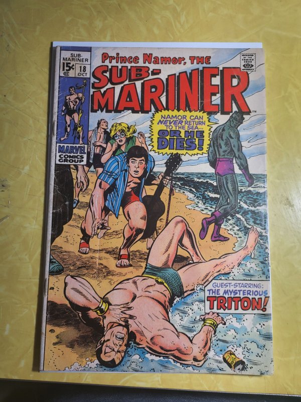 Sub-Mariner #18 (Marvel Comics, 1969), raw, ungraded comic book — front cover