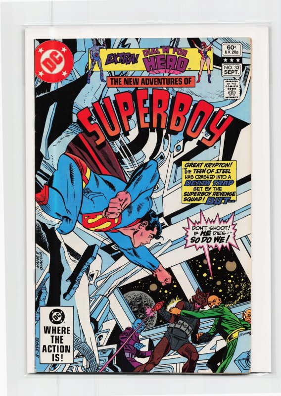 The New Adventures of Superboy #33 (1982), raw, ungraded comic book — front cover