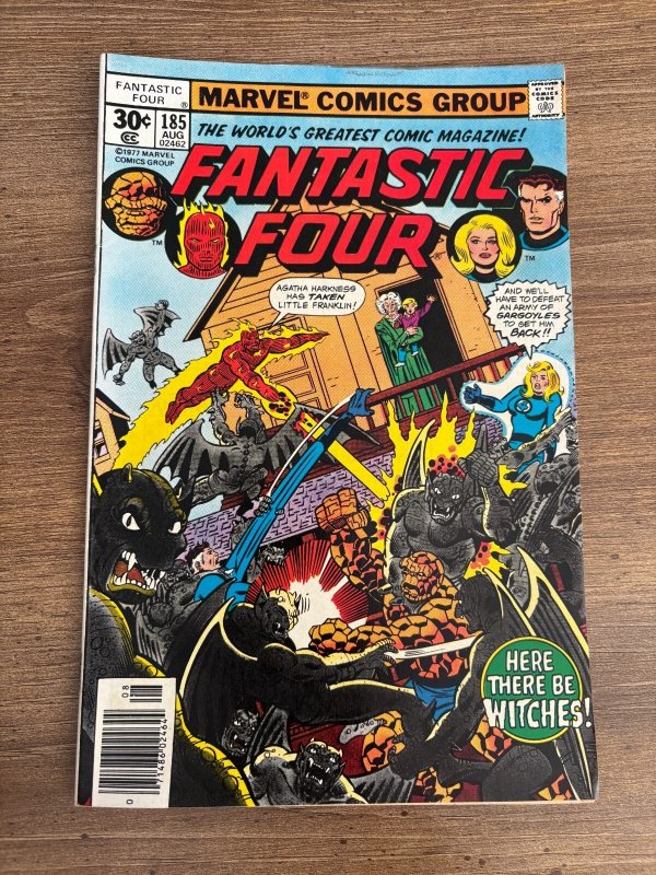 Fantastic Four #185 (Marvel Comics), raw comic book in VF condition — front cover