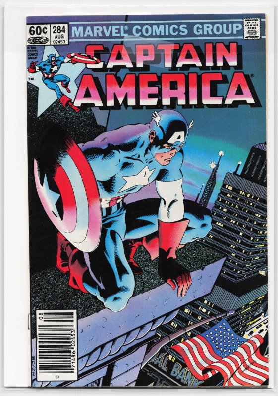 Captain America #284 (Marvel Comics, 1983), raw, ungraded comic book — front cover