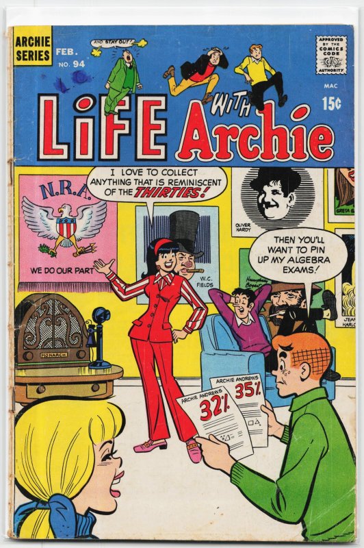Life with Archie #94 (Archie Comics, 1970), raw, ungraded comic book — front cover