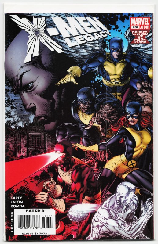 X-Men: Legacy #208 (Marvel Comics, 2008), raw, ungraded comic book — front cover
