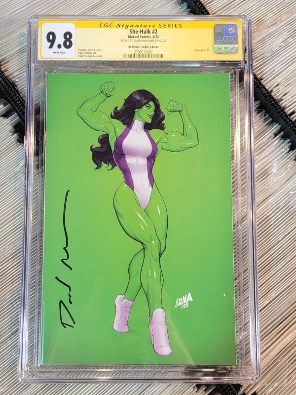 She-Hulk #2 (Marvel Comics, 2022), CGC 9.8 graded comic book — front cover in its holder