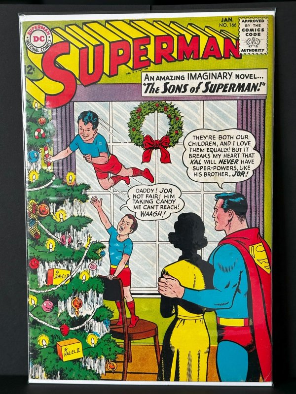 Superman #166 (DC Comics, 1964), raw, ungraded comic book — front cover