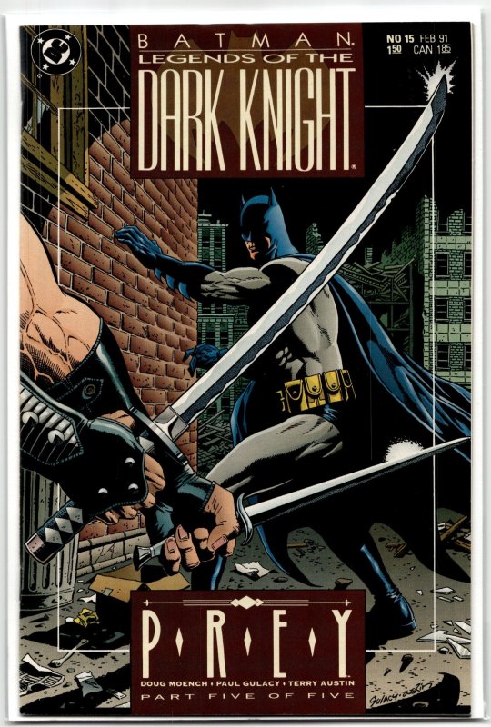 Legends of the Dark Knight #15 (DC Comics, 1991), raw, ungraded comic book — front cover