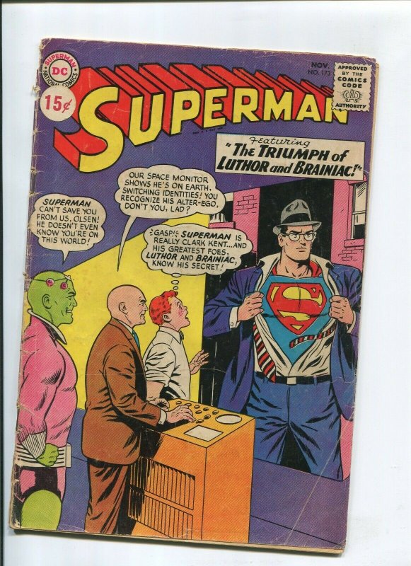 Superman #173 (DC Comics, 1964), raw comic book in VG condition — front cover