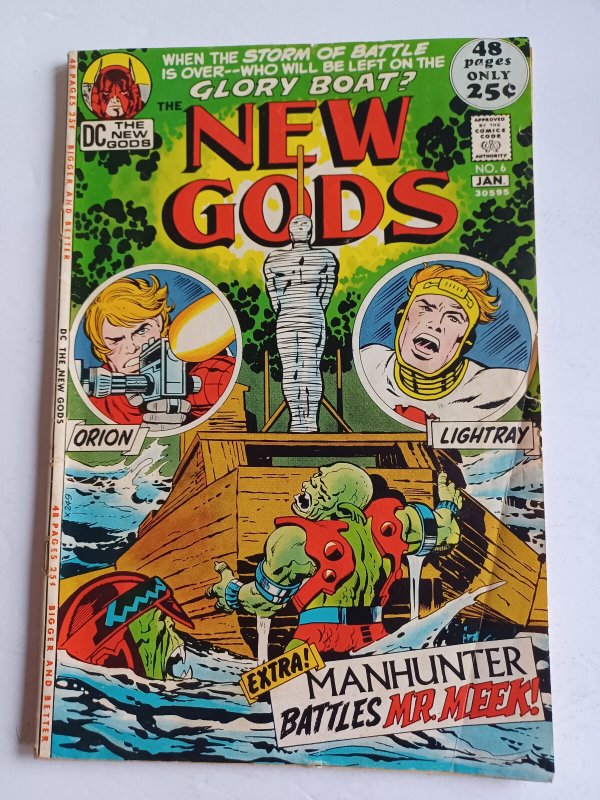 New Gods #6 (DC Comics, 1971), raw comic book in VG/FN condition — front cover