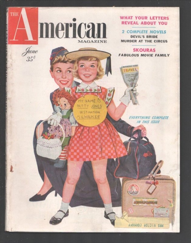 Pulp: American Magazine 6/1955-J Frederick Smith Cover-Paul Gallico Pulp Fic..., raw, ungraded comic book — front cover
