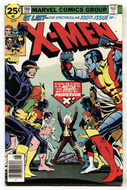 X-Men #100 (Marvel Comics), raw comic book in FN condition — front cover