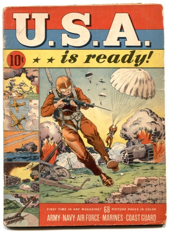 U.S.A. Is Ready #1 - 1941 - Dell - VG- - Comic Book (Dell Comics, 1941), raw comic book in VG- condition — front cover