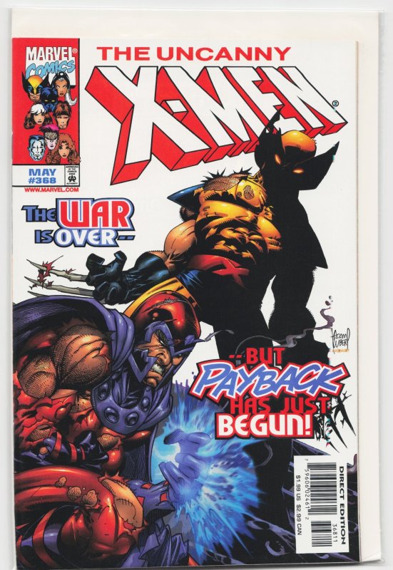 The Uncanny X-Men #368 (Marvel Comics, 1999), raw, ungraded comic book — front cover