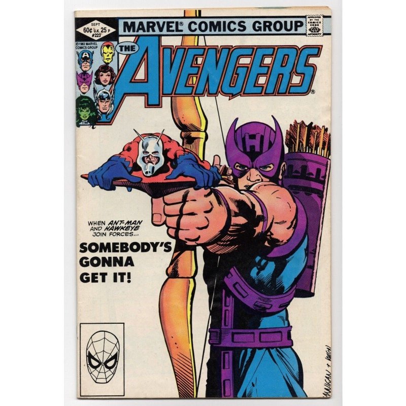 Avengers #223 (Marvel Comics, 1982), raw comic book in 5.0 condition — front cover