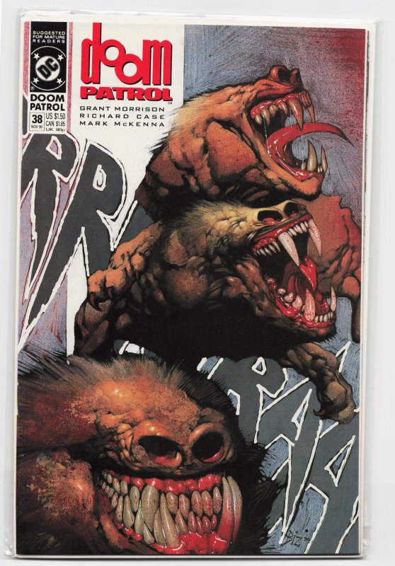 Doom Patrol #38 (DC Comics, 1990), raw, ungraded comic book — front cover