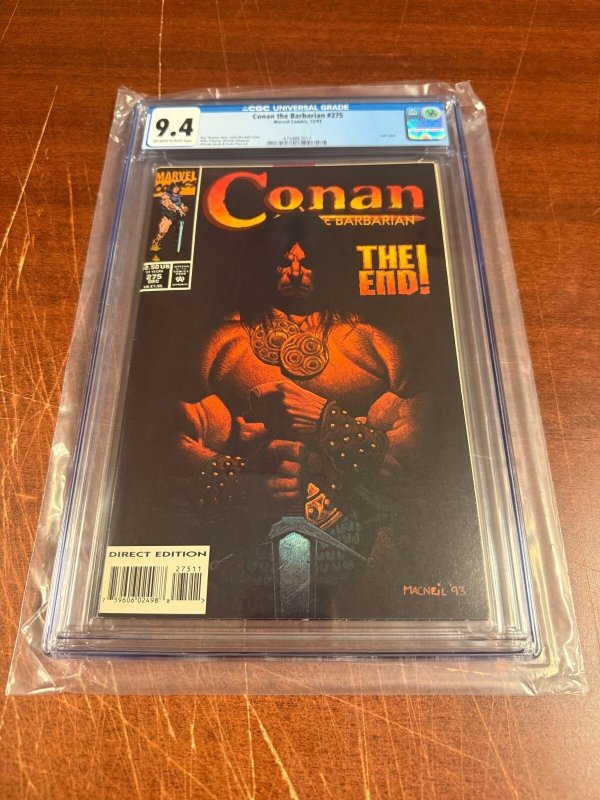 Conan the Barbarian #275 (Marvel Comics, 1993), CGC 9.4 graded comic book, Universal Blue label — front cover in its holder