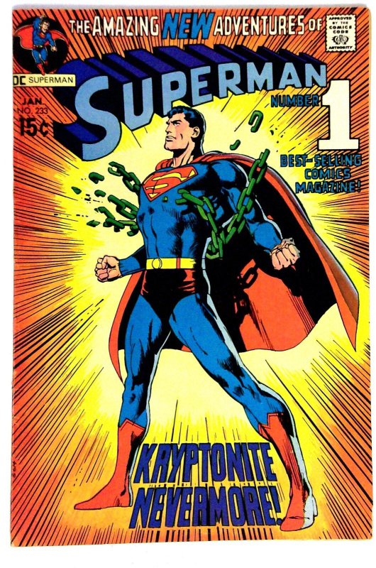 Superman #233 (DC Comics, 1971), raw comic book in VG condition — front cover