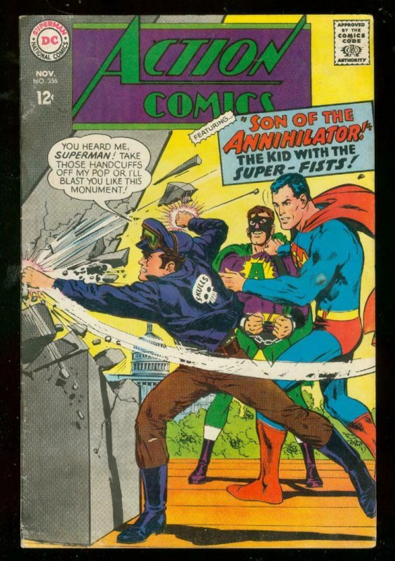Action Comics #356 (DC Comics, 1967), raw comic book in FR condition — front cover