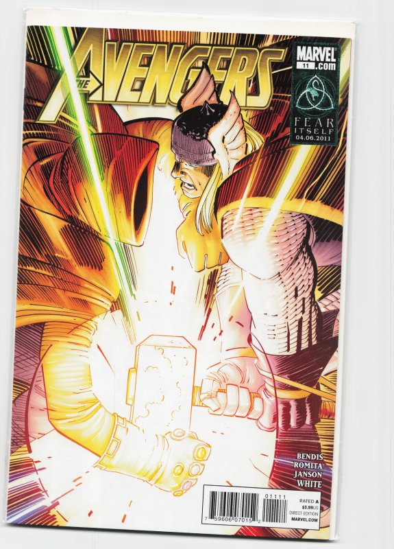 Avengers #11 (Marvel Comics, 2011), raw, ungraded comic book — front cover