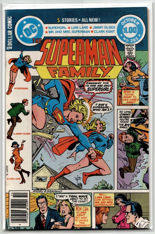 The Superman Family #203 (DC Comics, 1980), raw, ungraded comic book — front cover