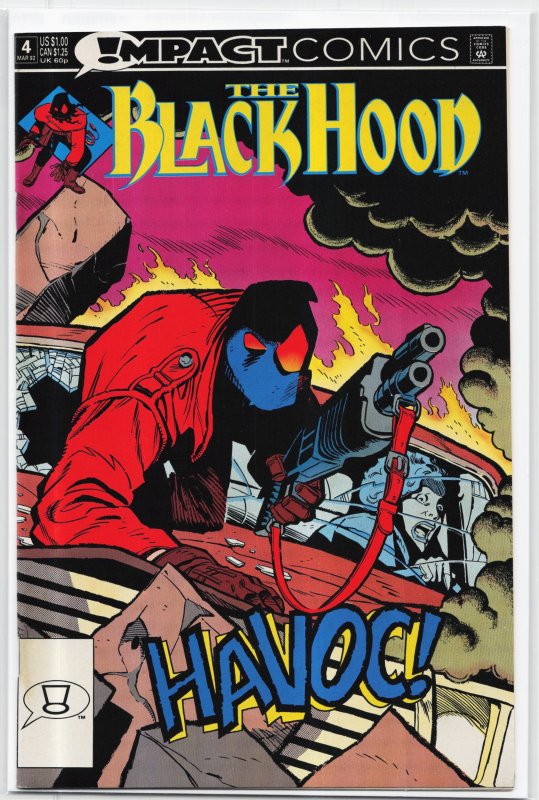 The Black Hood #4 (Impact Comics, 1992), raw, ungraded comic book — front cover
