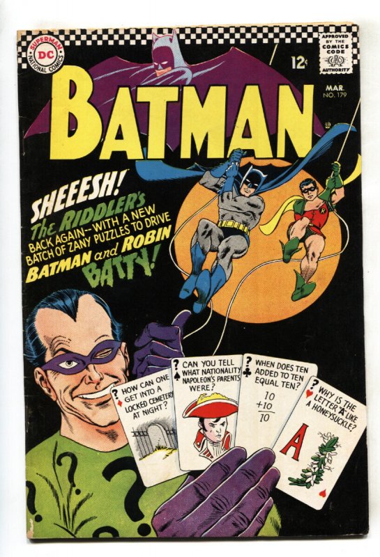 Batman #179 - 1966 - DC - VG- - Comic Book (DC Comics, 1966), raw comic book in VG- condition — front cover