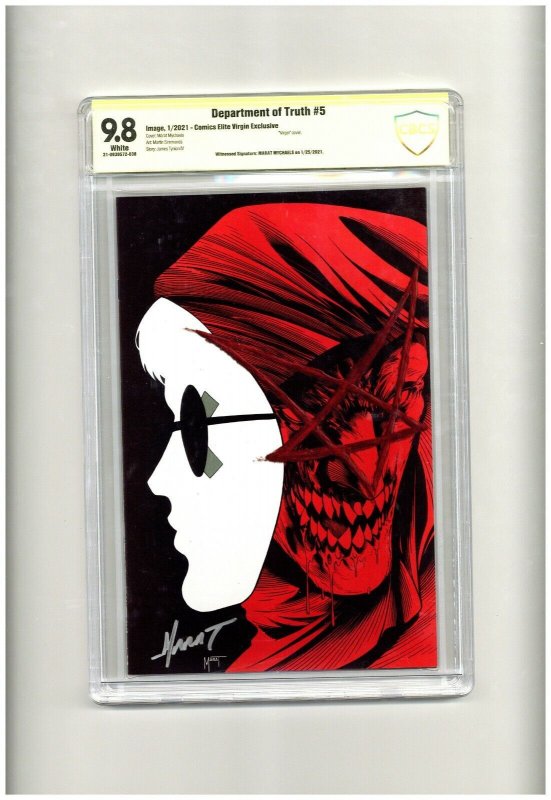 Department of Truth #5 (Image Comics), CBCS 9.8 graded comic book, Signature Series label — front cover in its holder