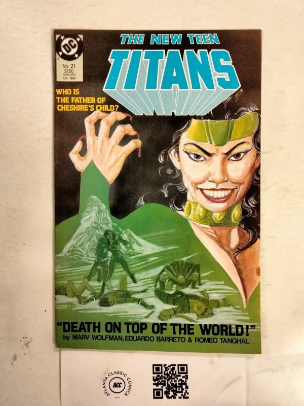 The New Teen Titans #21 (DC Comics), raw comic book in NM condition — front cover