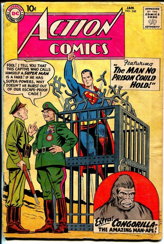 Action #248 (DC Comics, 1959), raw, ungraded comic book — front cover