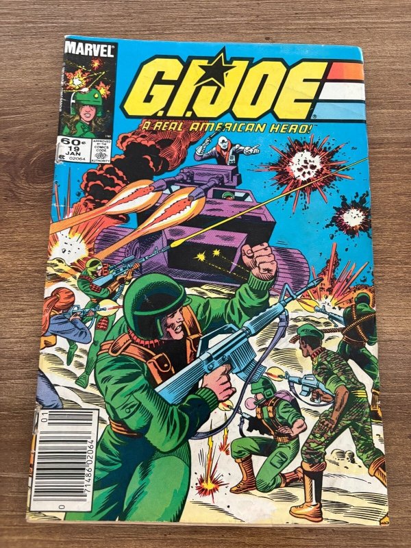 G.I. Joe #19 (Marvel Comics, 1984), raw comic book in FN- condition — front cover